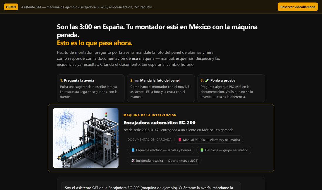 Asistente SAT en funcionamiento